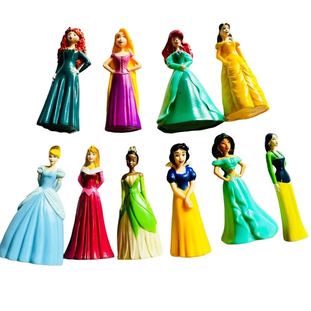Disney Princess Mini Figure Cake Topper Aurora Merida Tiana Jasmine Mulan‎ Belle